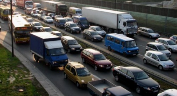 Tłok na warszawskich autostradach